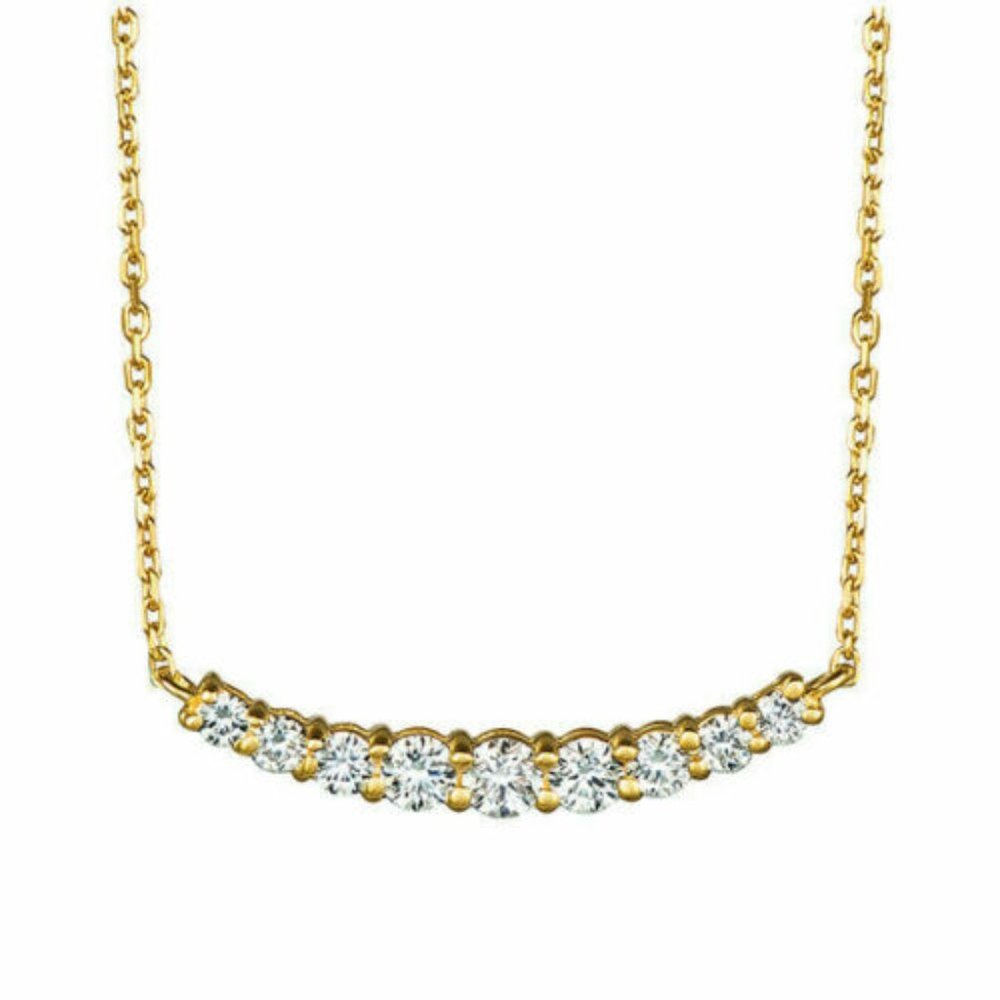 0.5 Carat Natural Diamond Necklace 14K Yellow Gold